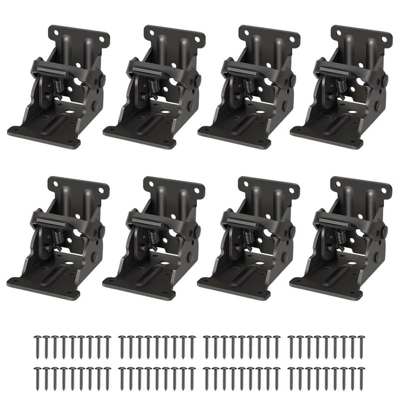 Heavy-Duty Folding Brackets with 90° Lock – Space-Saving Steel Hinges