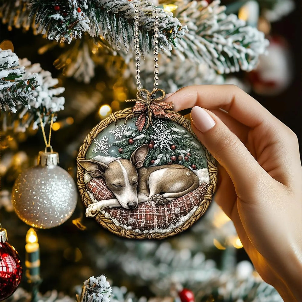 Italian Greyhound In Mini Baskets Ornament - MB015
