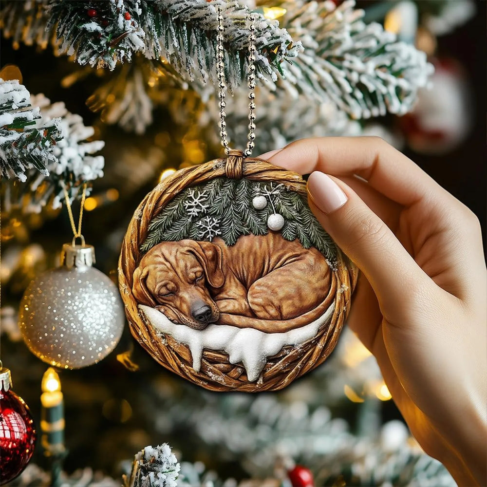 Rhodesian Ridgeback In Mini Baskets Ornament - MB016