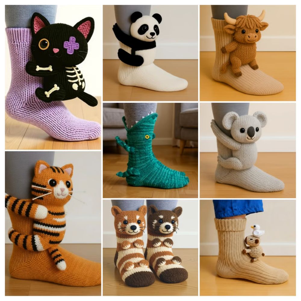 3D Knit Animal Socks