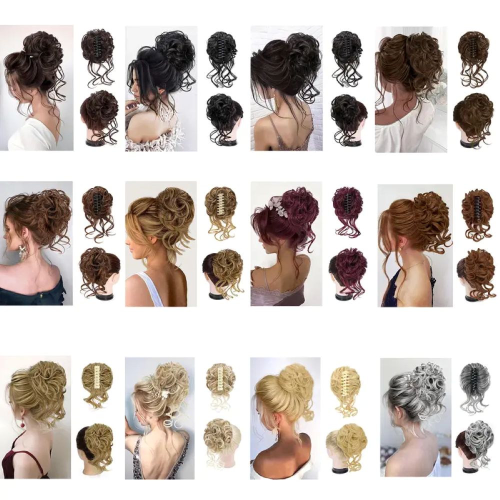 Messy Bun Hair Piece for Women – Claw Clip Fake Hair Bun Extension Natural Ponytail Hairpiece