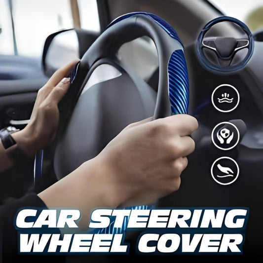 Carbon Fiber Silicone Anti-Slip Car Steering Wheel Cover Universal Fit