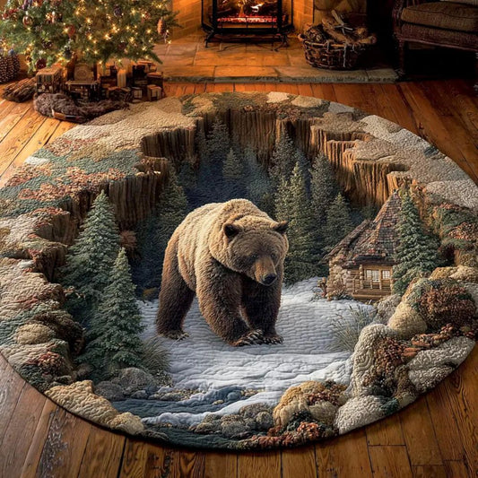 Woodland Bear Canyon - 3D Illusion Round Rug - H637