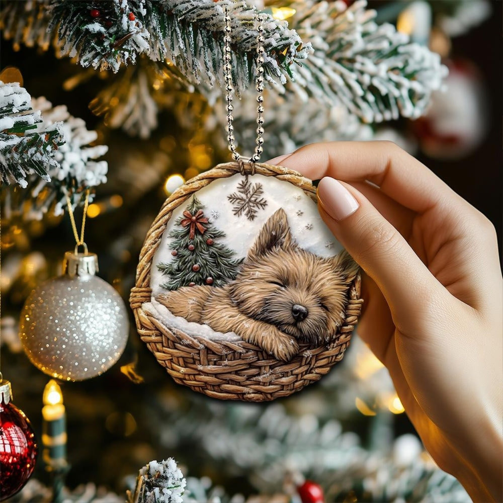 Cairn Terrier In Mini Baskets Ornament - MB024