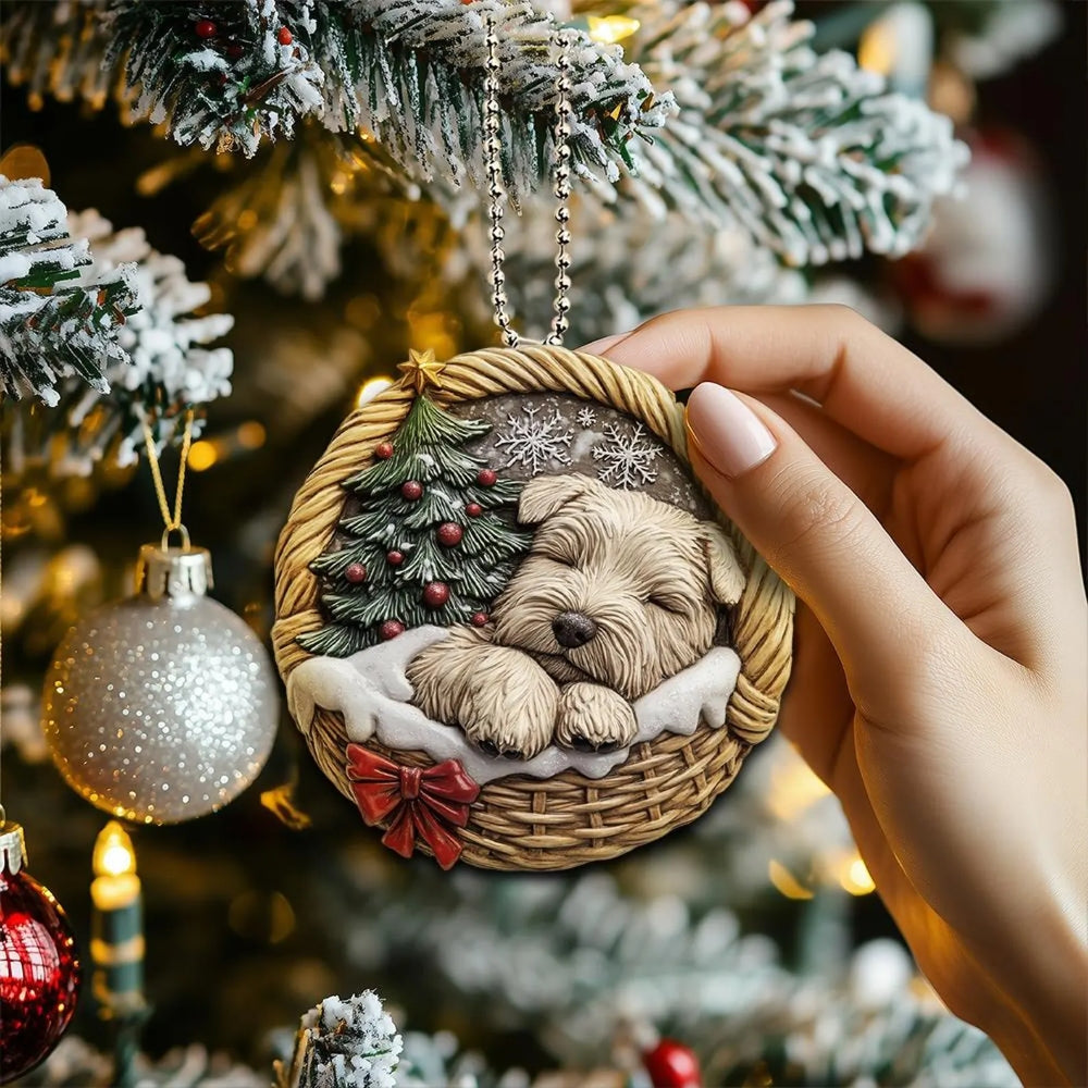 Soft coated Wheaten Terrier In Mini Baskets Ornament - MB029