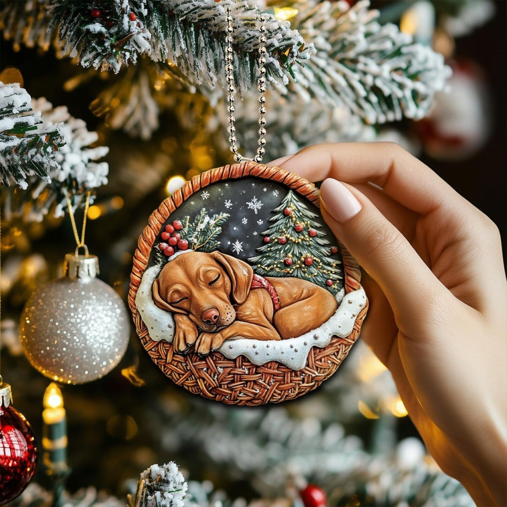 Vizsla In Mini Baskets Ornament - MB032