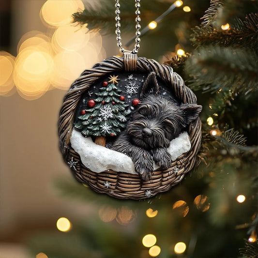 Scottish Terrier In Mini Baskets Ornament - MB034