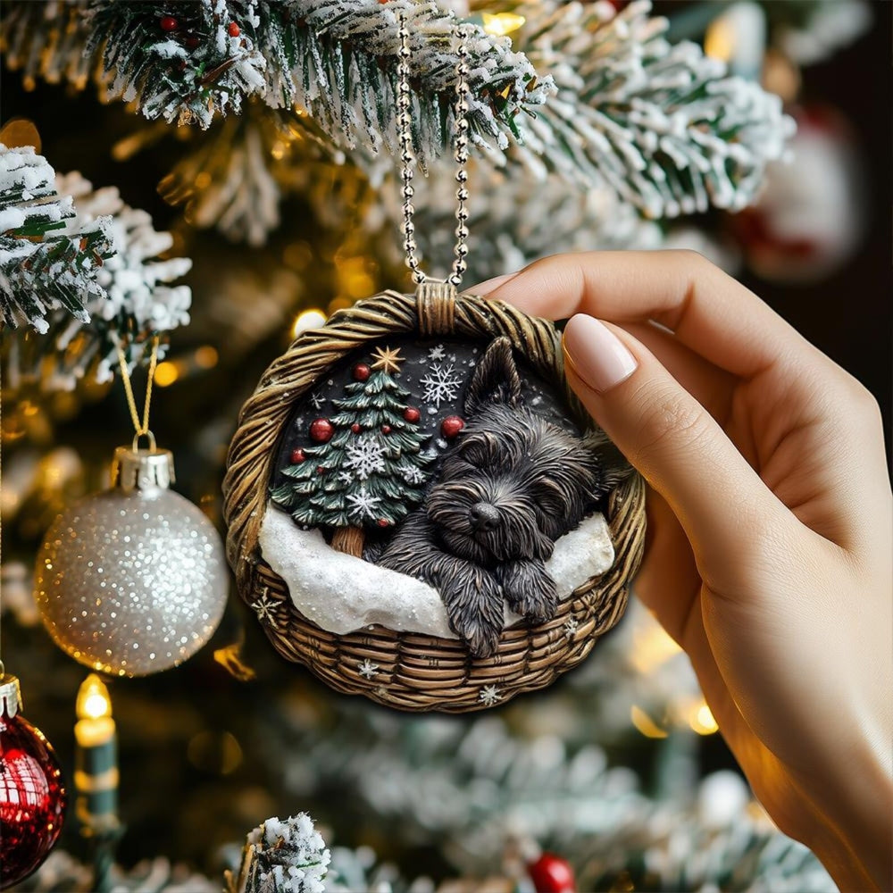 Scottish Terrier In Mini Baskets Ornament - MB034