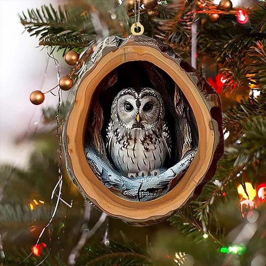 Owl Handmade Animal Christmas Ornament CH045