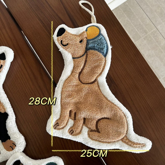 Adorable Dog Hand Towels - Brown Dachshund