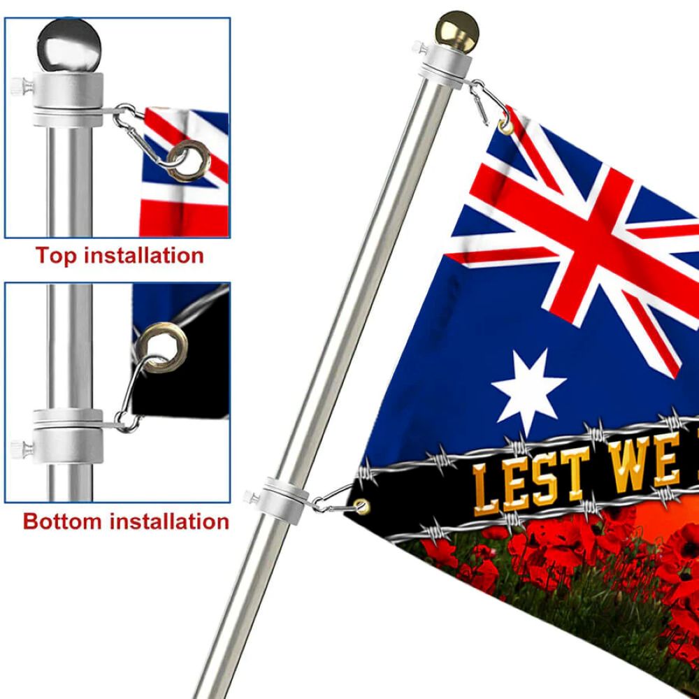 Australian Memorial Flag - Lest We Forget, Grommet Flag - C036