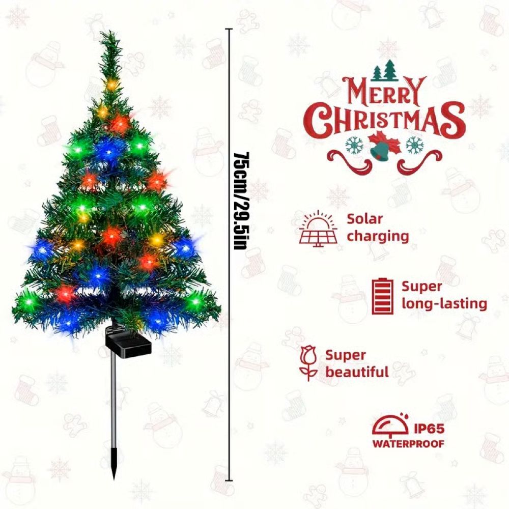 Solar Christmas Tree Lights Holiday Decorations, Outdoor Courtyards, Gardens, Lawns, Small Path Lights, Atmosphere Lights