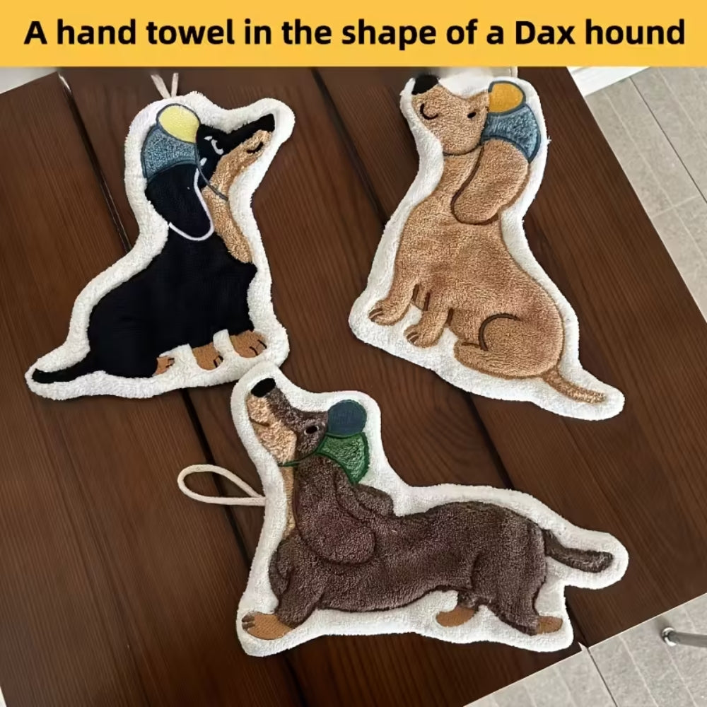 Adorable Dog Hand Towels - Brown Dachshund