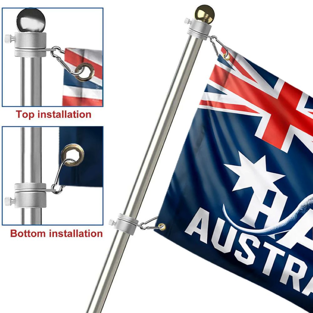 Happy Australia Day Kangaroo Flag - C035