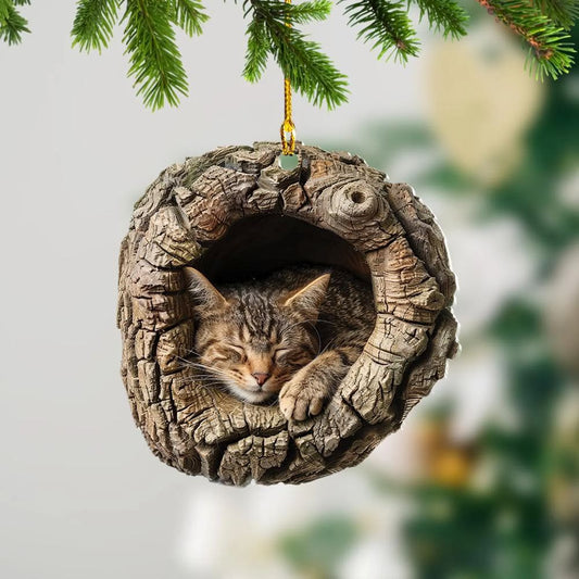 Sleeping Cat - Animal Christmas Ornament CH062