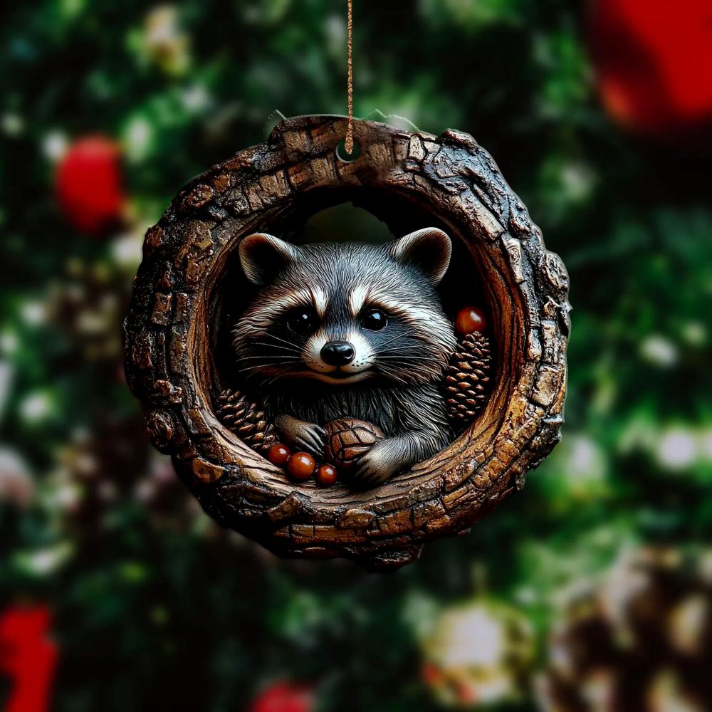 Raccoon - Animal Christmas Ornament CH077