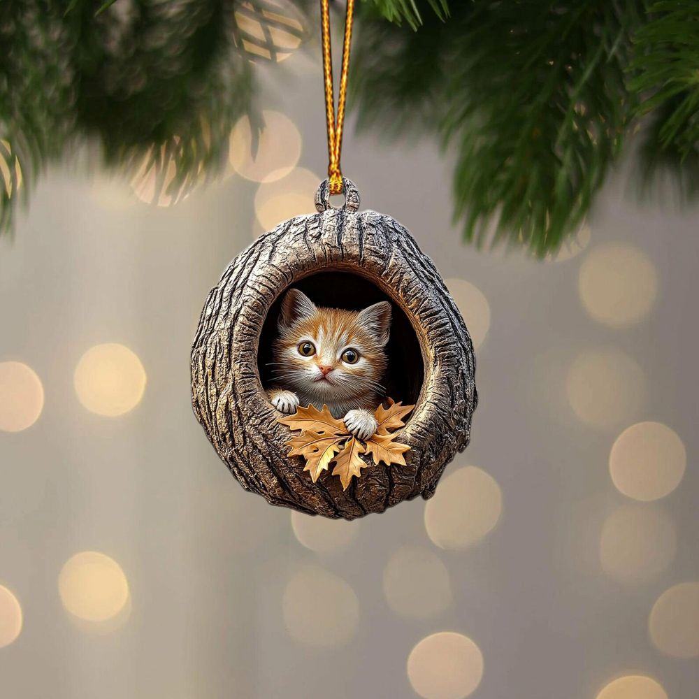 Orange Cat - Animal Christmas Ornament CH135
