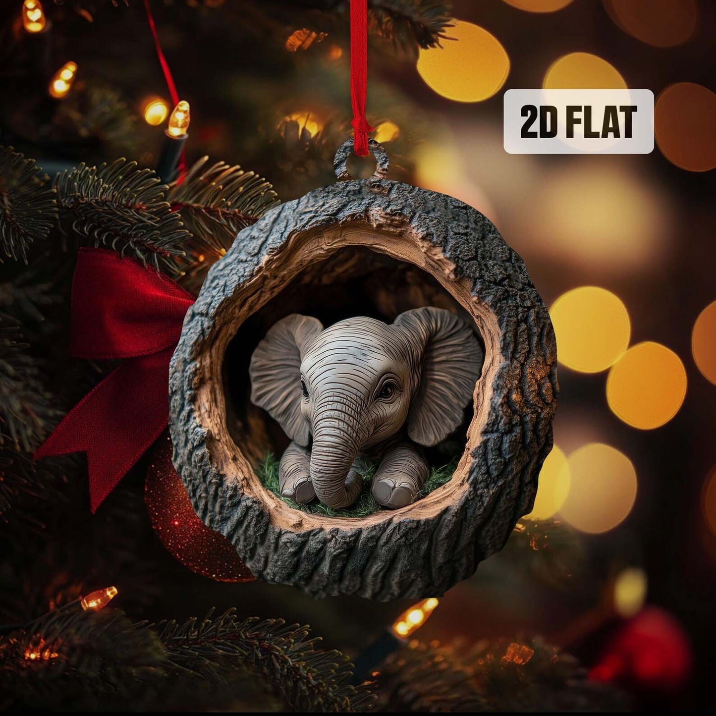 Elephant - Animal Christmas Ornament CH224
