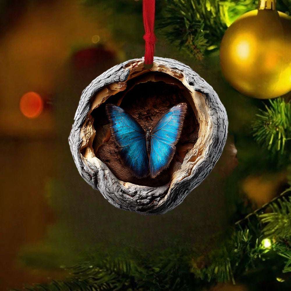 Blue Morpho Butterfly - Animal Christmas Ornament CH277