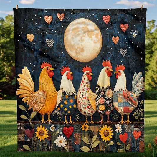 Moonlit Roosters Blanket - H197 - Premium Blanket