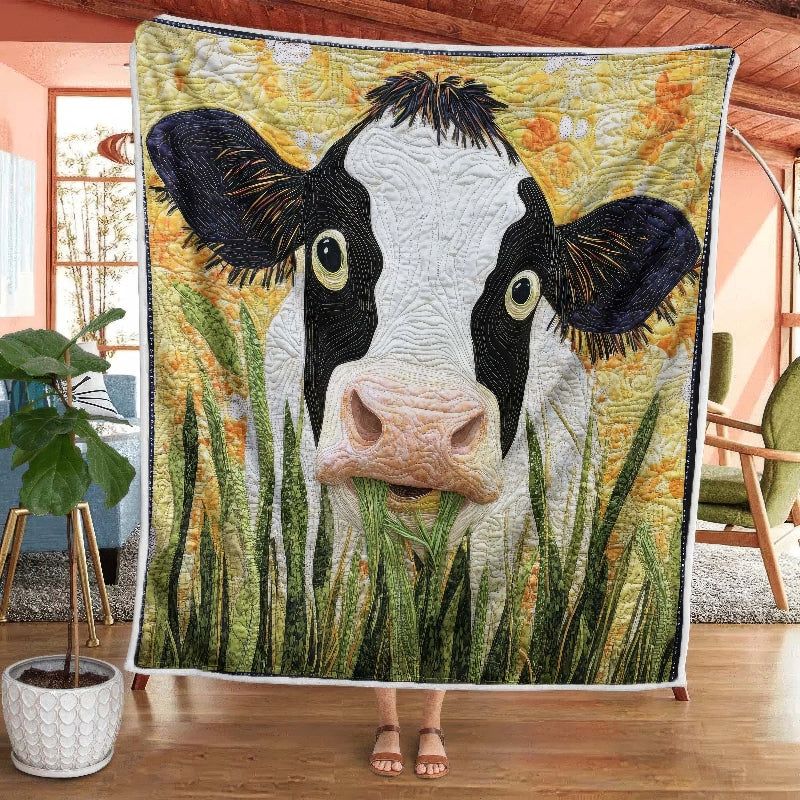 Grass Grazing Cow Blanket - H219 - Premium Blanket