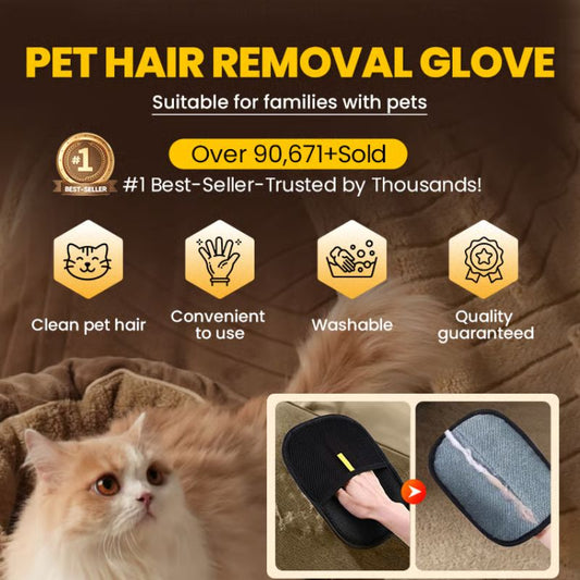 Pet Hair Remover Electrostatic Gloves - Suitable For Families With Pets