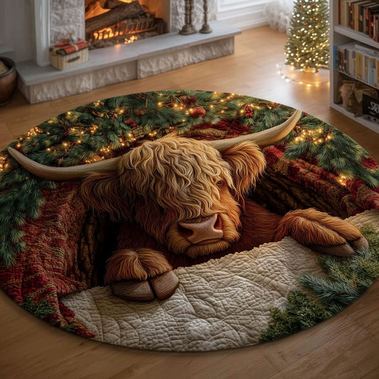 Farmstead Cow Round Rug - H560