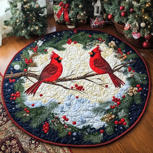 Winter Whimsyl Cardinal Round Rug - H570