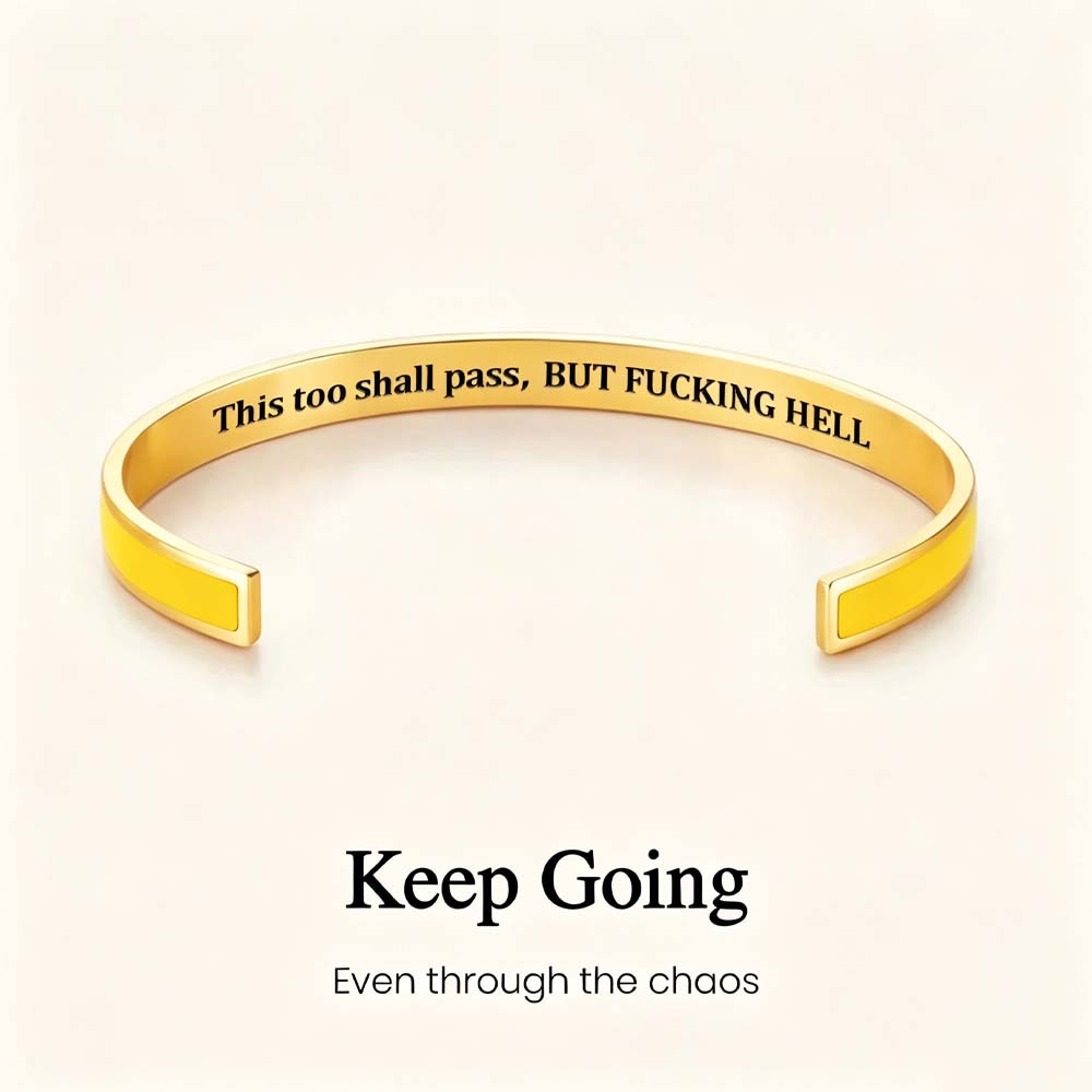 This Too Shall Pass - Hidden Message Inspirational Cuff Bracelet
