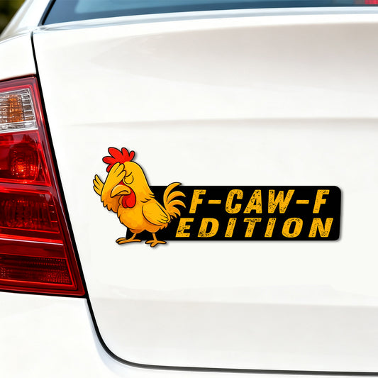 F-CAW-F Fun Face-Covering Rooster Car Badge Laser Cutting Car Emblem