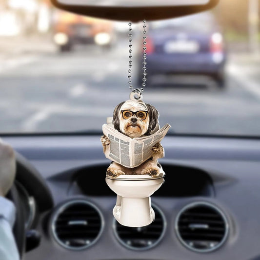 Havanese - Dog Sitting On Toilet Ornament OT005