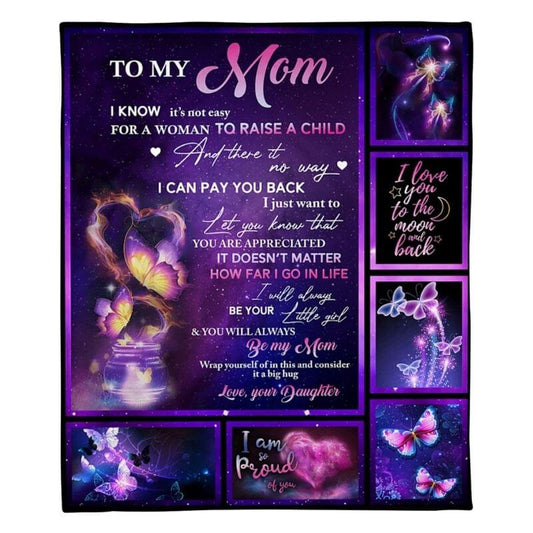 To My Mom - From Daughter - Butterflyblanket - A315 - Premium Blanket