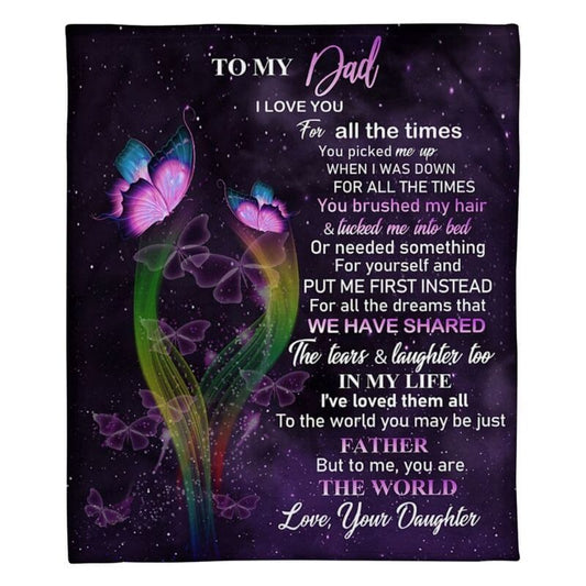 To My Dad - From Daughter - Butterflyblanket - A319 - Premium Blanket
