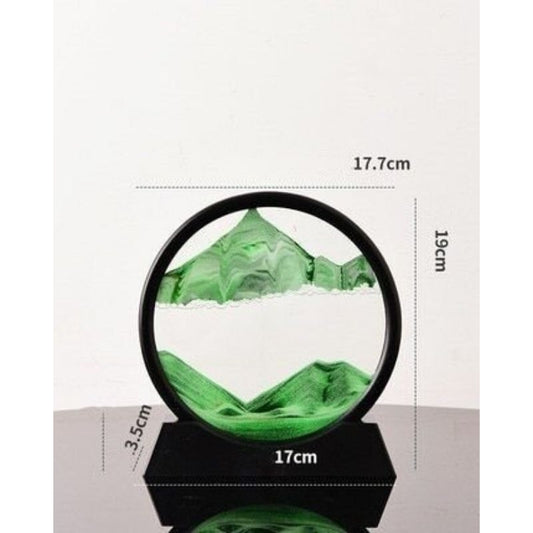 Moving Sand Art Picture Round Glass 3D 7/12inch