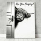 Vintage Highland Cow - D581- Gallery Wrapped Canvas Prints