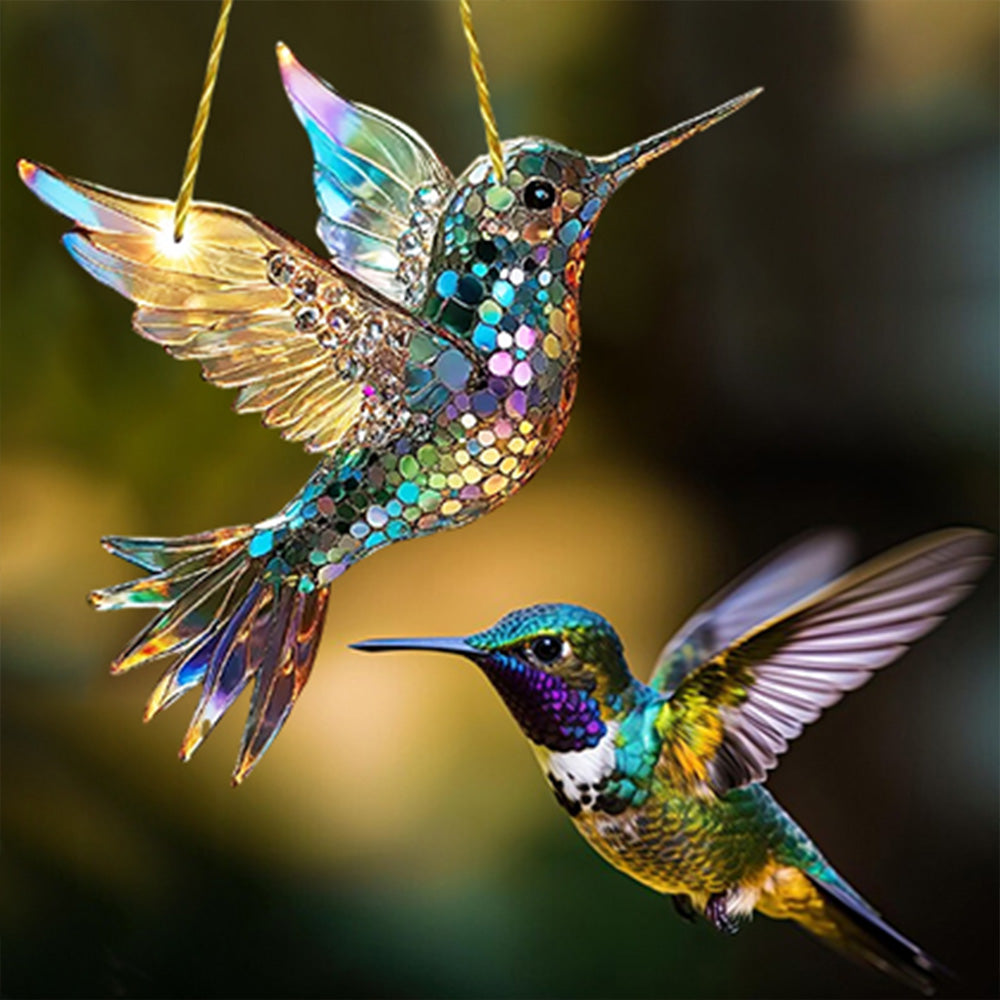 Crystal Sky Bluebird Stained Art Ornament