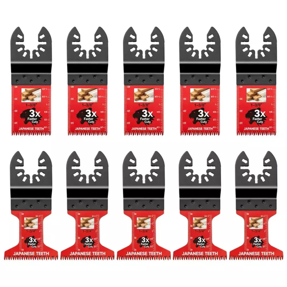10-piece set of oscillating multitool saw blades
