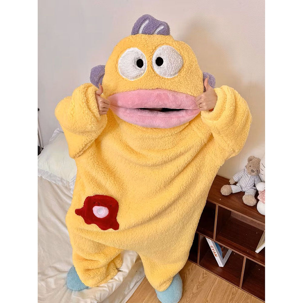 Funny Monster Hooded Fleece Robe for Adults