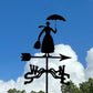 Woman with Umbrella Stainless Steel Weathervane MW080