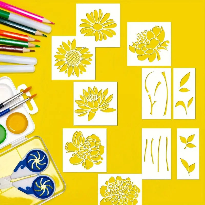 Blooming Flowers Garden Stencils - DIY Decoration