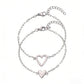 14K Gold Plated Adjustable Matching Bracelets for Women – Heart Charm and BFF Friendship Styles