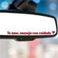 "Te Amo Maneja Con Cuidado" Car Mirror Decal Set – Cute Reflective Vinyl Stickers