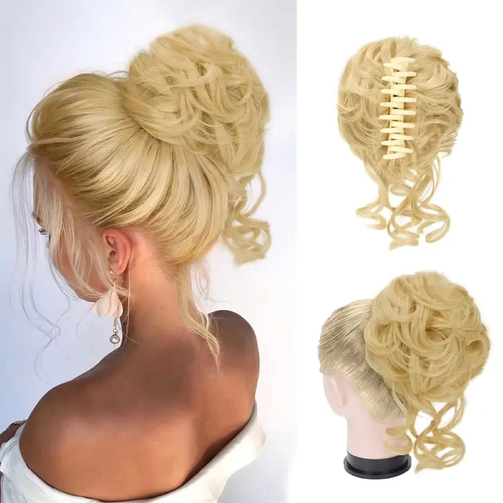 Messy Bun Hair Piece for Women – Claw Clip Fake Hair Bun Extension Natural Ponytail Hairpiece