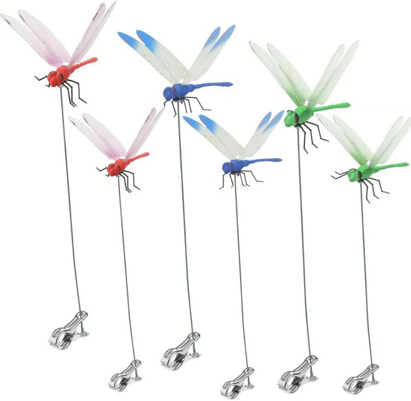 Dragonfly Clip Bug Repe Llent - 3D Dragonfly Garden Decor Deer and Horse Fly Deterrent for Indoor/Outdoor Garden