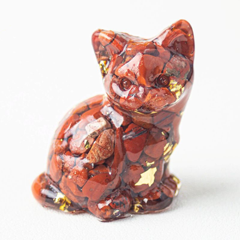 Handmade Natural Crystal Gemstone Sitting Cat
