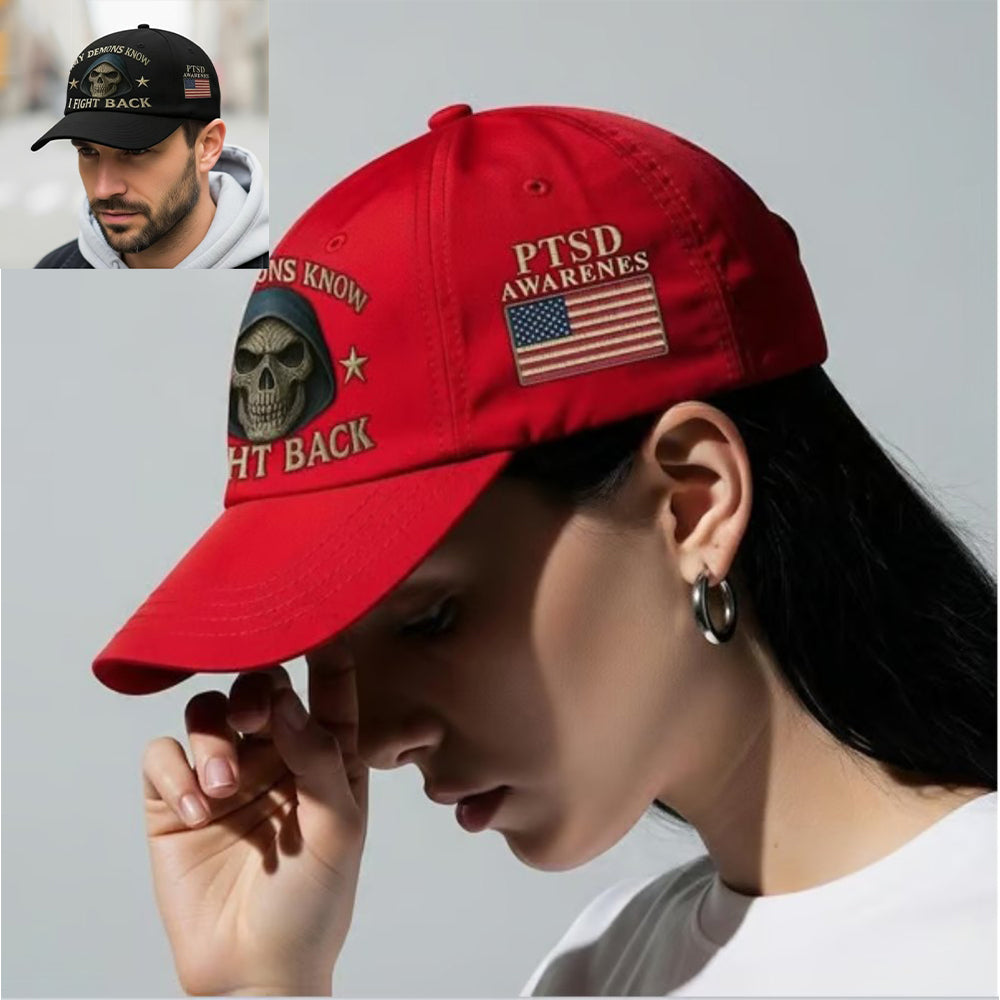 PTSD Awareness Veterans Challenge Hat – I Fight Back, Every Day