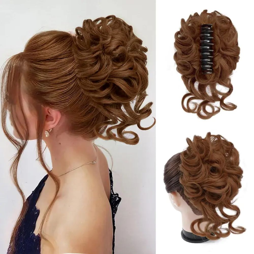 Messy Bun Hair Piece for Women – Claw Clip Fake Hair Bun Extension Natural Ponytail Hairpiece