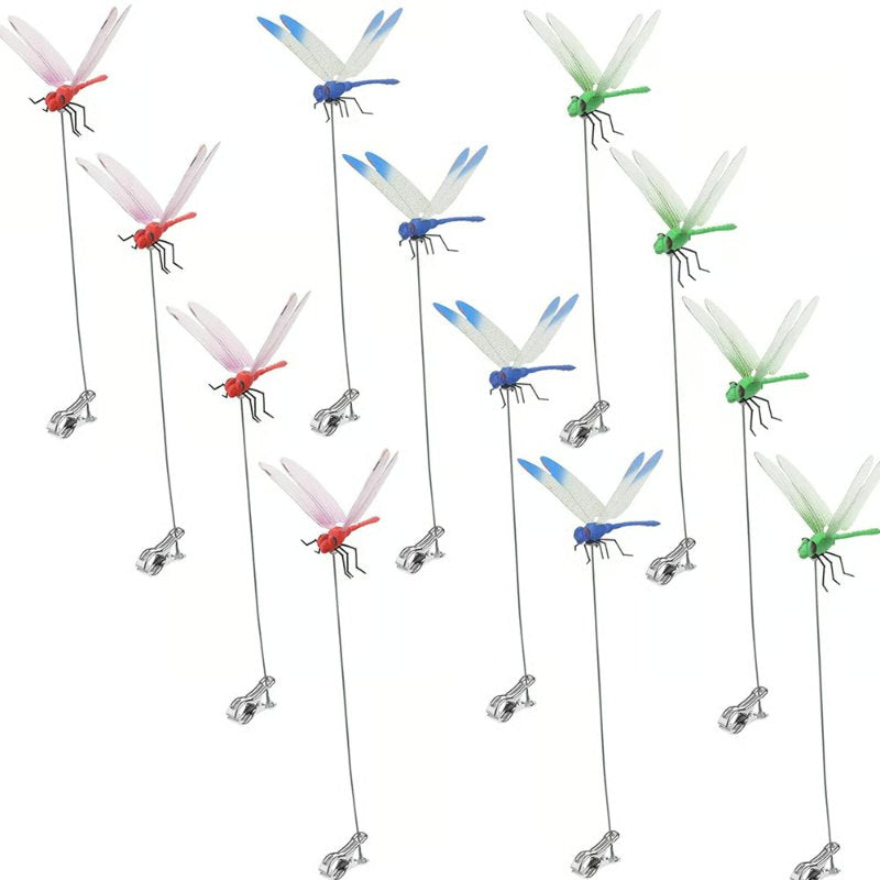 Dragonfly Clip Bug Repe Llent - 3D Dragonfly Garden Decor Deer and Horse Fly Deterrent for Indoor/Outdoor Garden