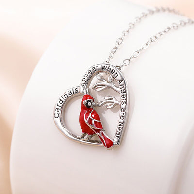 Cardinal Heart Pendant Necklace