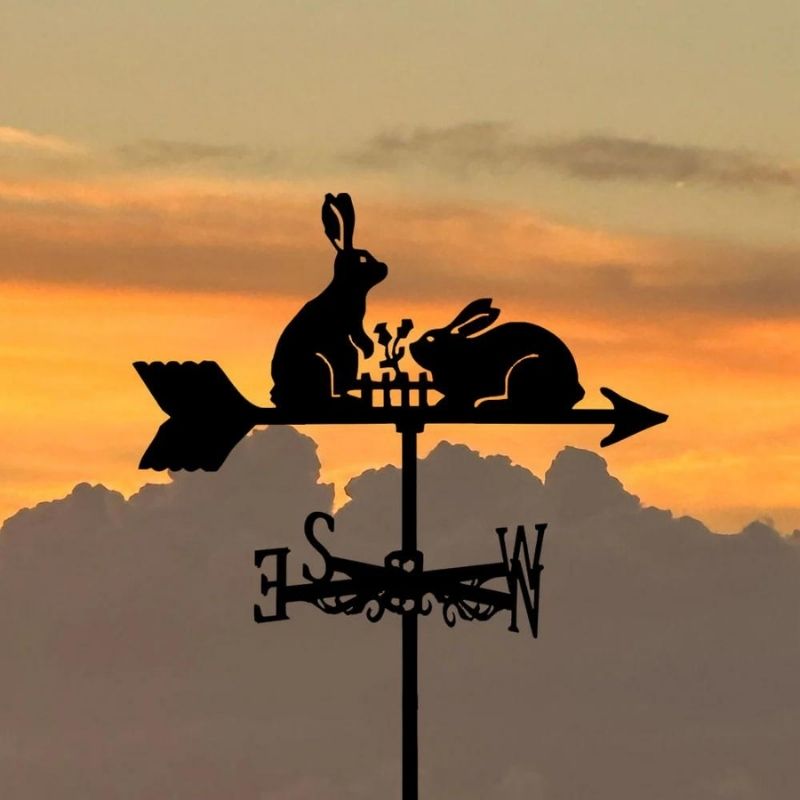 Two Rabbits Stainless Steel Weathervane MW083